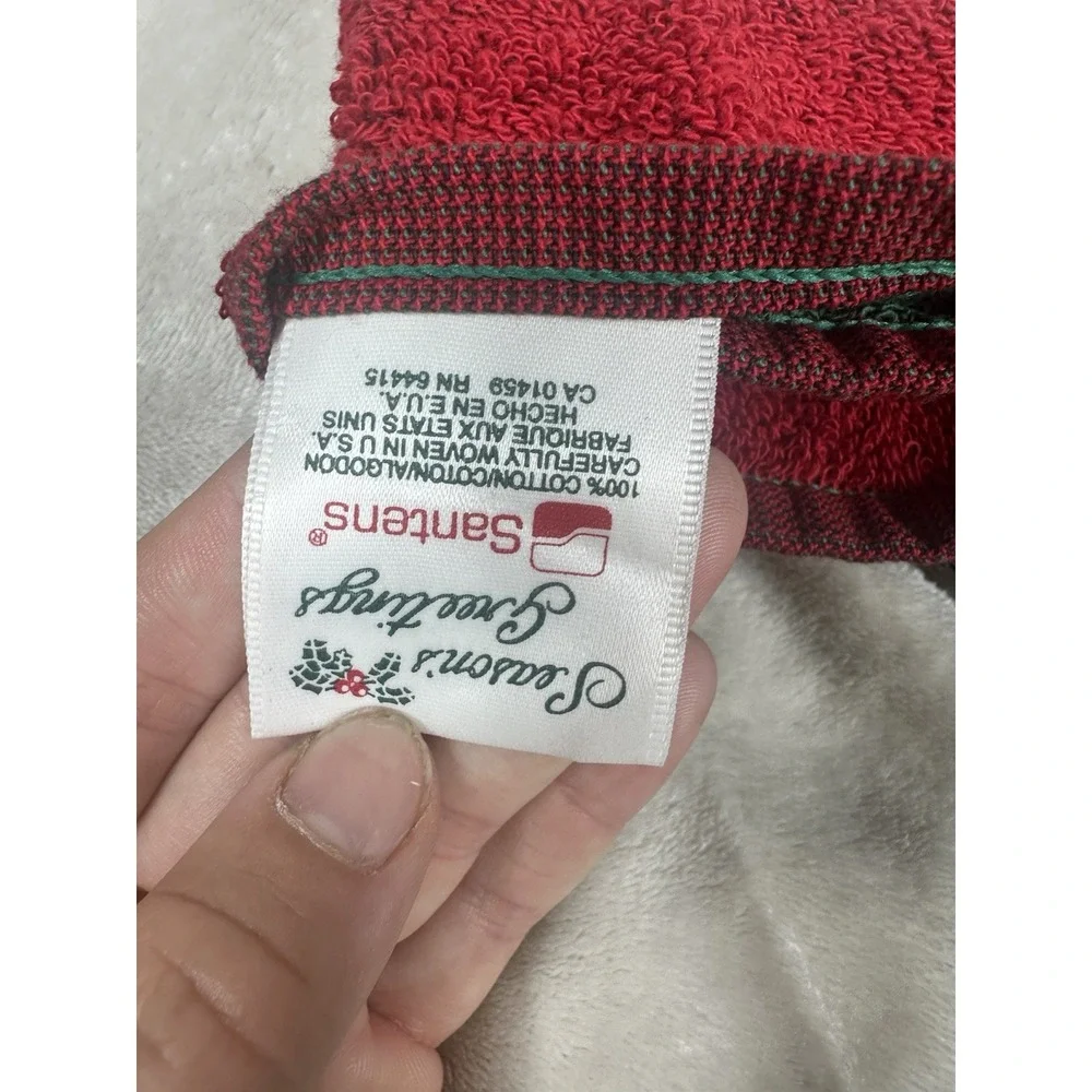 Vintage Christmas Bears Bath Towel Set Santas Best Beary Merry Holiday  5-piece